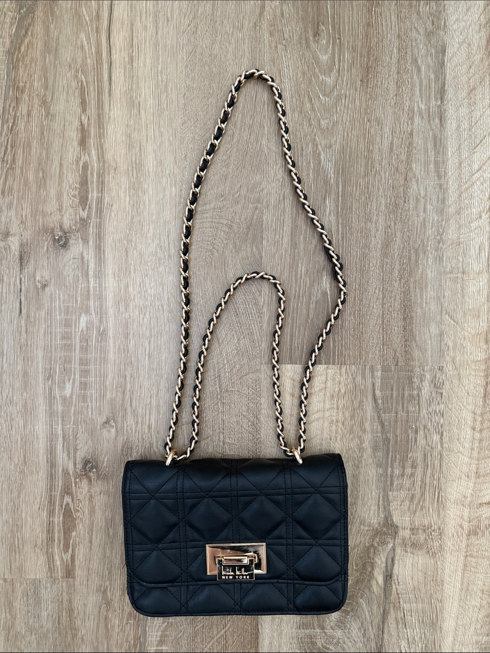 Nicole Miller Black Quilted Chain-Handle Shoulder Bag - Picture 3 of 8